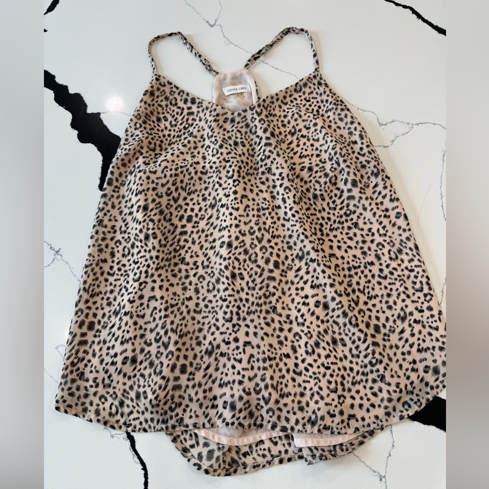 Olivia grey Leopard Print Tank Top XL